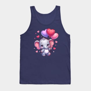 Sending Love with Balloons - Adorable Elephant 🐘 Tank Top